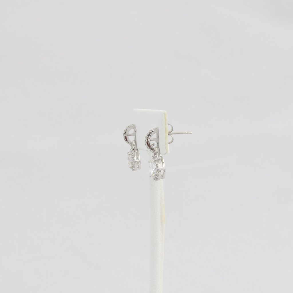 Bobby Schandra simulated diamond (Cubic Zirconia Diamond-quality Grade 5 ) dangle earring (7mm) Ivy and Pearl Boutique