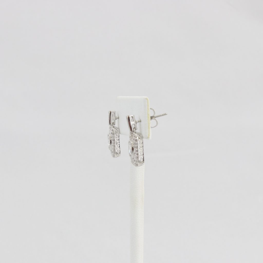 Bobby Schandra simulated diamond (Cubic Zirconia Diamond-quality Grade 5 ) dangle earring (5mm) Ivy and Pearl Boutique