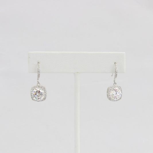 Bobby Schandra simulated diamond (Cubic Zirconia Diamond-quality Grade 5 ) dangle earring (10mm)  Ivy and Pearl Boutique