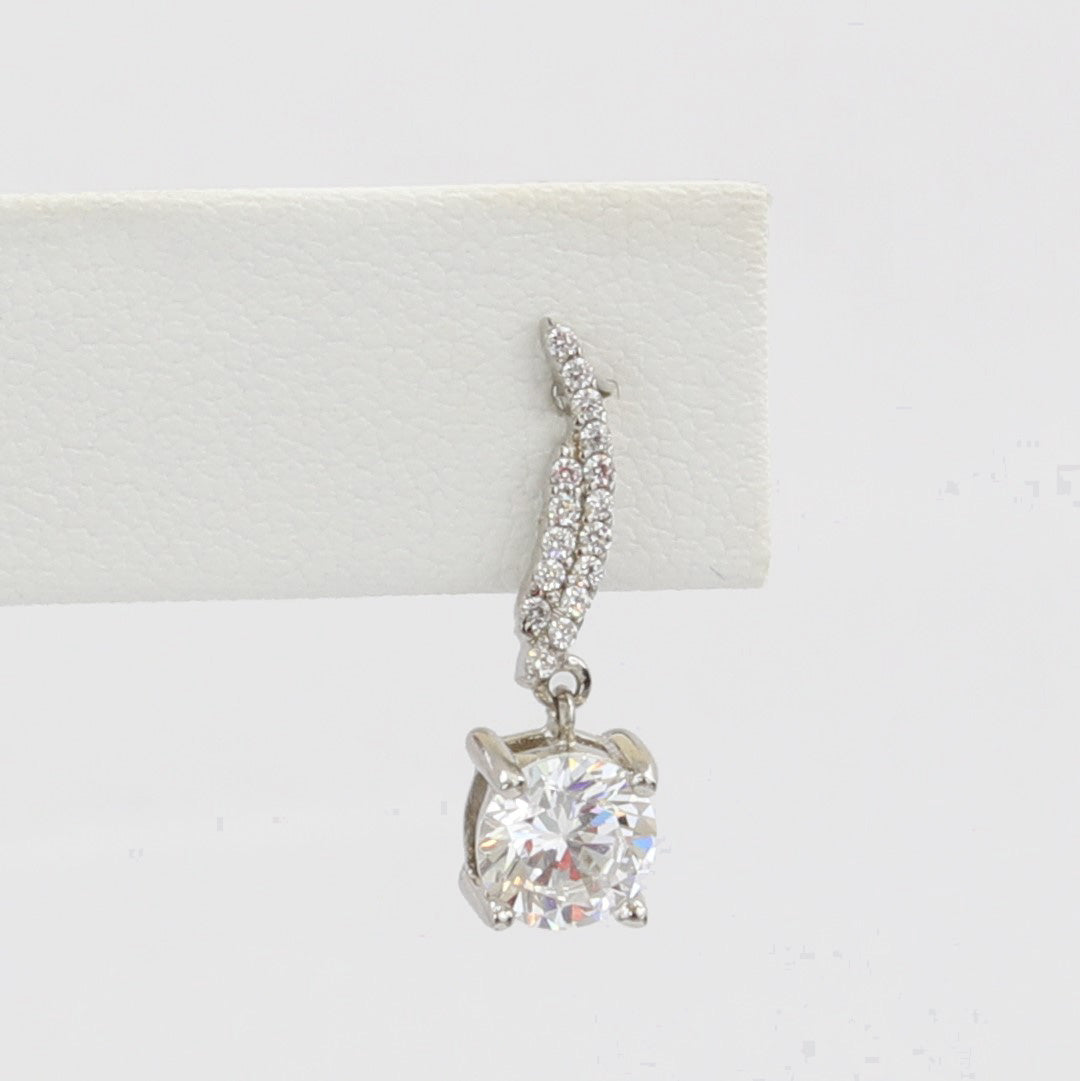 Bobby Schandra simulated diamond (Cubic Zirconia Diamond-quality Grade 5 ) dangle earring (6mm) Ivy and Pearl Boutique