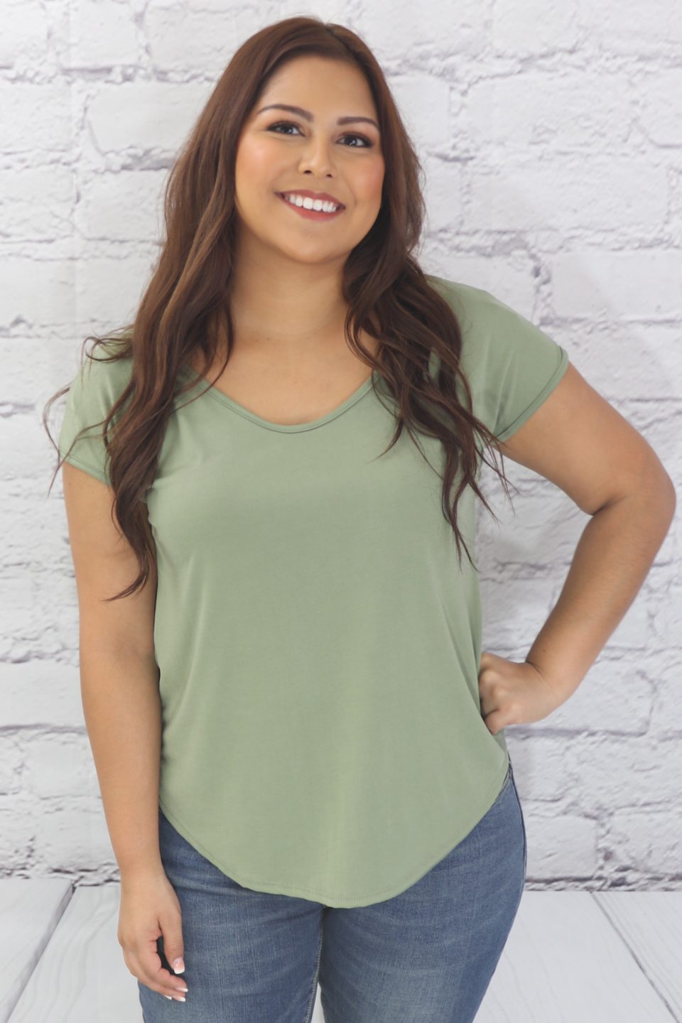 Cupro top with high low hemline and cutout back Ivy and Pearl Boutique