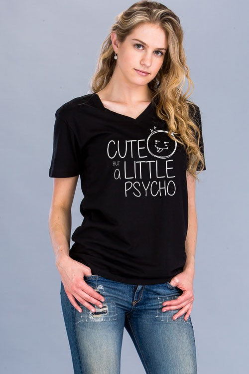 Cute Little Psycho T-shirt Ivy and Pearl Boutique Black S