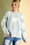 Daisy flower patterned loose fit sweater (multiple colors available) RESTOCKED  Ivy and Pearl Boutique   