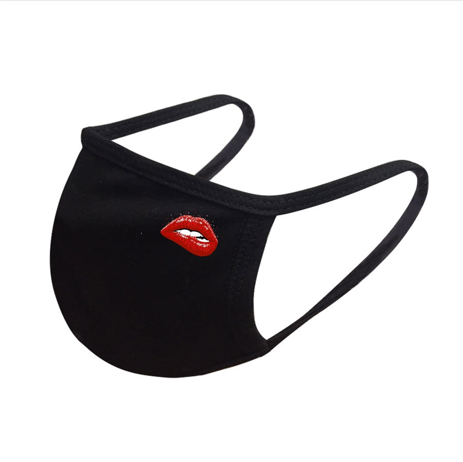 Sizzling deco red lips face mask - stretchy designer face mask Ivy and Pearl Boutique