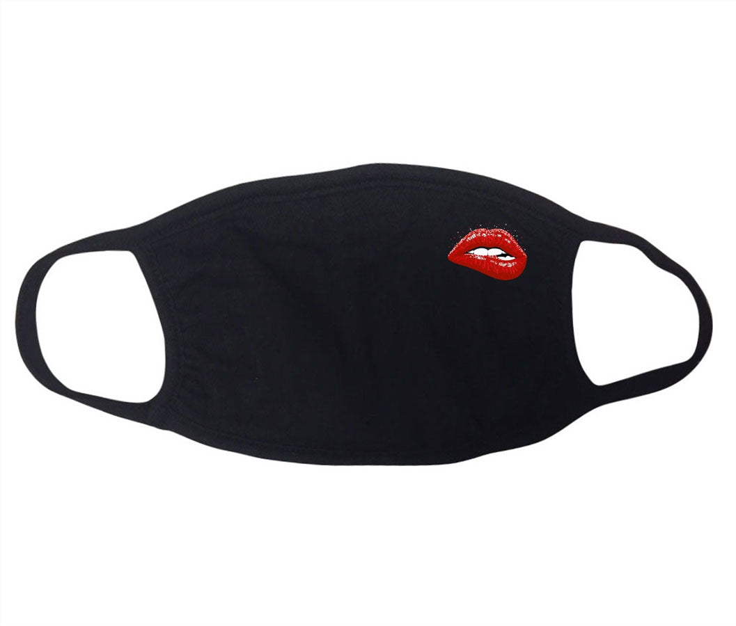 Sizzling deco red lips face mask - stretchy designer face mask Ivy and Pearl Boutique