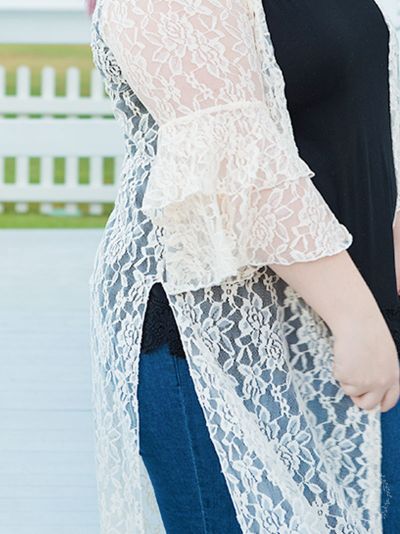 Delicate sheer lace duster Ivy and Pearl Boutique