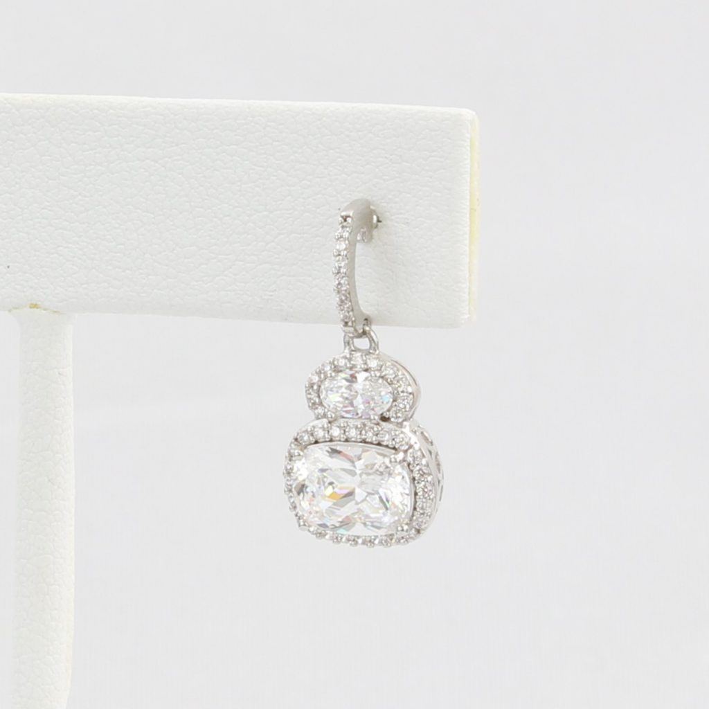 CLEARANCE (SEE NOTE IN DESC) - Bobby Schandra simulated diamond (Cubic Zirconia Diamond-quality Grade 5 ) dangle earring (10mm) Ivy and Pearl Boutique