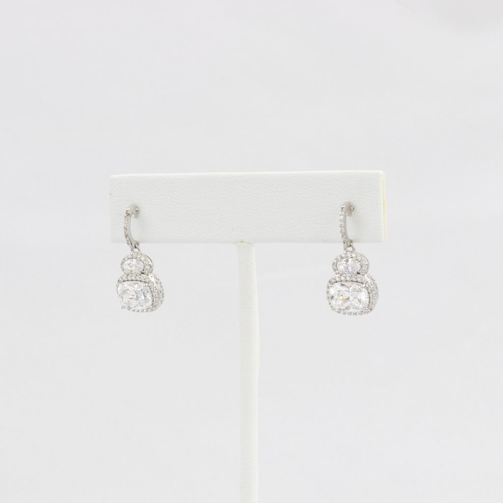 CLEARANCE (SEE NOTE IN DESC) - Bobby Schandra simulated diamond (Cubic Zirconia Diamond-quality Grade 5 ) dangle earring (10mm) Ivy and Pearl Boutique