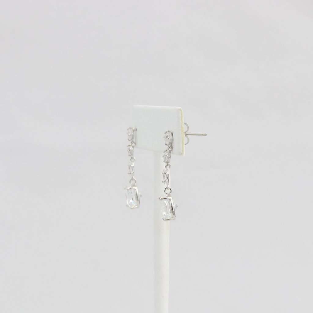 Bobby Schandra simulated diamond (Cubic Zirconia Diamond-quality Grade 5 ) dangle earring (9mm) Ivy and Pearl Boutique