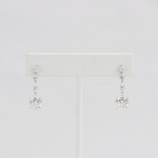 Bobby Schandra simulated diamond (Cubic Zirconia Diamond-quality Grade 5 ) dangle earring (9mm)  Ivy and Pearl Boutique