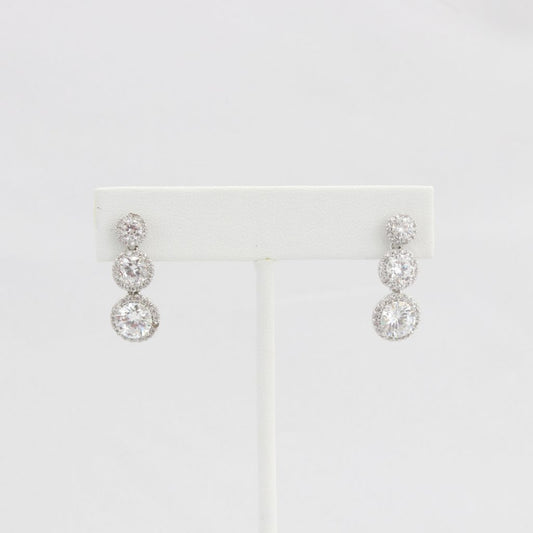 CLEARANCE (SEE NOTE IN DESC) - Bobby Schandra simulated diamond (Cubic Zirconia Diamond-quality Grade 5 ) dangle earring (6mm and 7mm and 8mm)  Ivy and Pearl Boutique