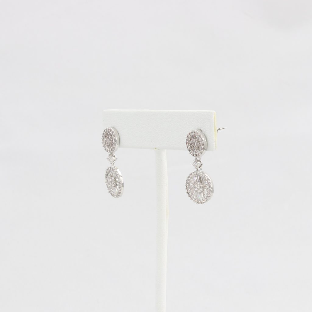 Bobby Schandra simulated diamond (Cubic Zirconia Diamond-quality Grade 5 ) dangle earring (10mm and 11mm) Ivy and Pearl Boutique