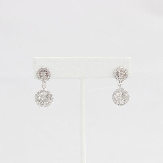 Bobby Schandra simulated diamond (Cubic Zirconia Diamond-quality Grade 5 ) dangle earring (10mm and 11mm)  Ivy and Pearl Boutique