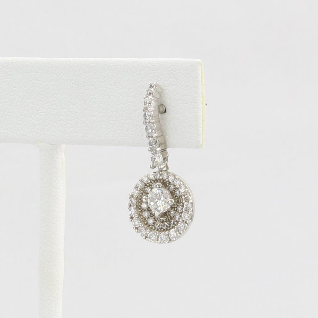 Bobby Schandra simulated diamond (Cubic Zirconia Diamond-quality Grade 5 ) dangle earring (4mm in 11mm case) Ivy and Pearl Boutique
