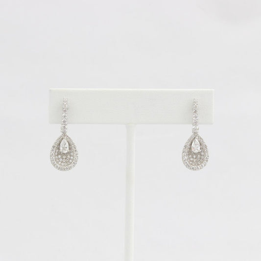 Bobby Schandra simulated diamond (Cubic Zirconia Diamond-quality Grade 5 ) dangle earring (15mm)  Ivy and Pearl Boutique