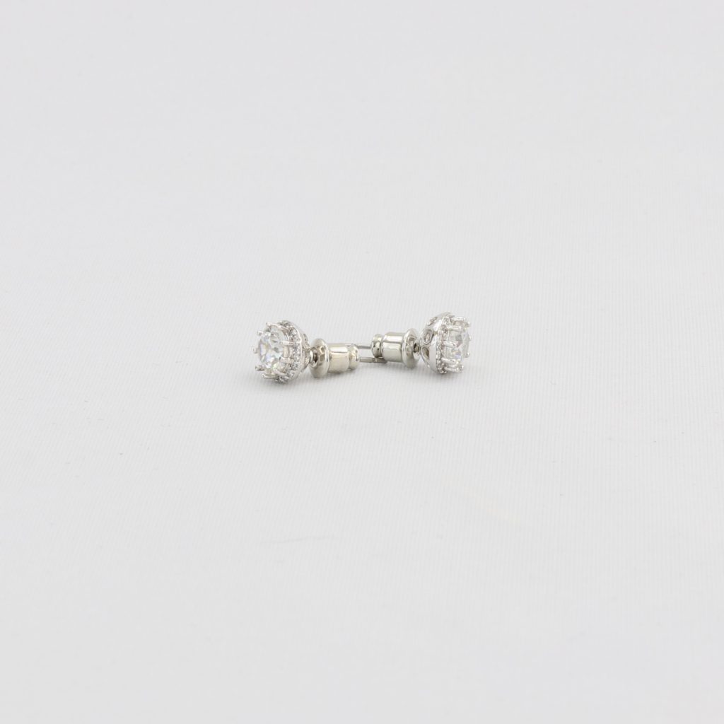 Bobby Schandra simulated diamond (Cubic Zirconia Diamond-quality Grade 5 ) stud earring (8mm) Ivy and Pearl Boutique