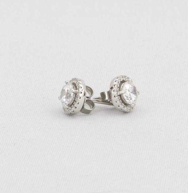 Bobby Schandra simulated diamond (Cubic Zirconia Diamond-quality Grade 5 ) stud earring (9mm) Ivy and Pearl Boutique