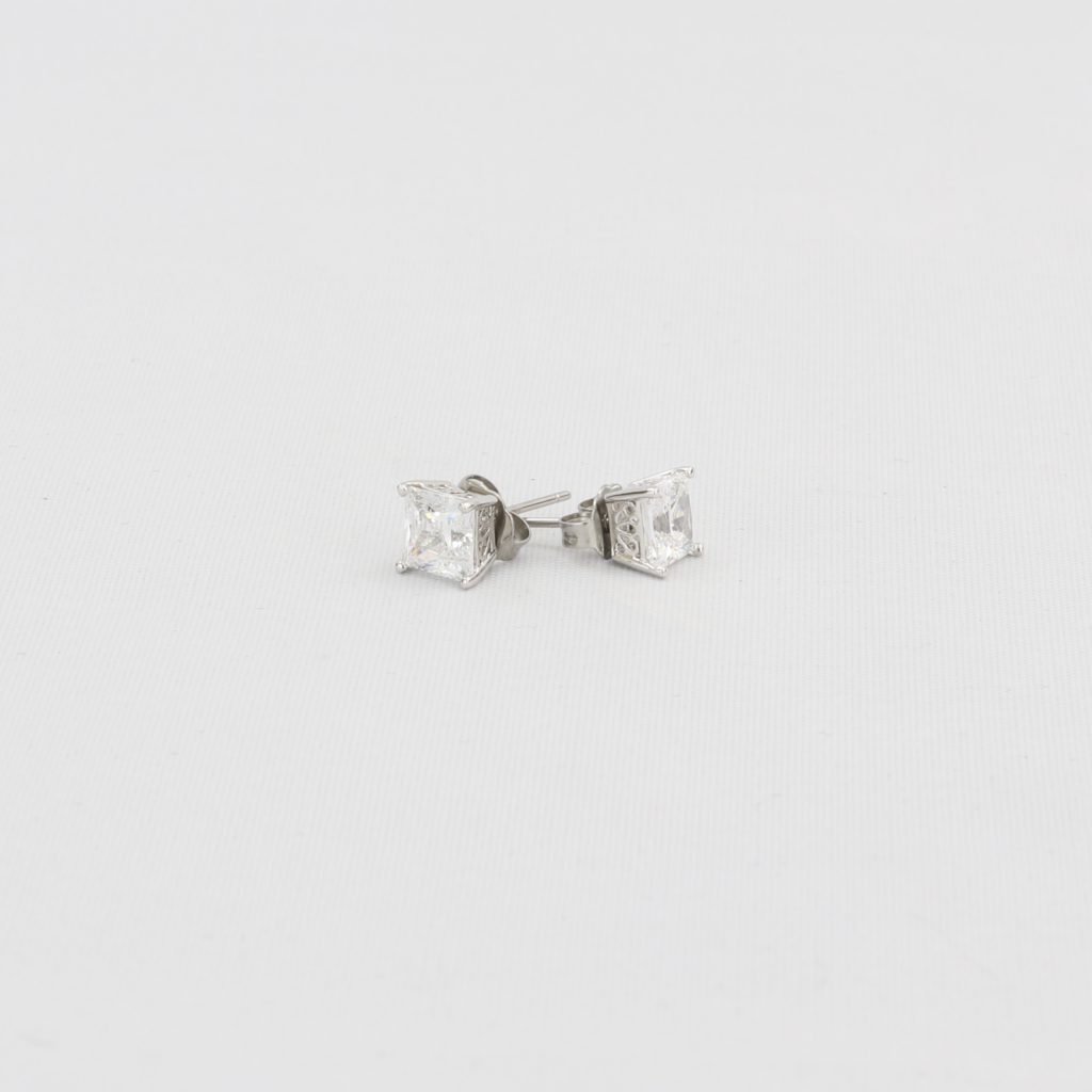 Bobby Schandra simulated diamond (Cubic Zirconia Diamond-quality Grade 5 ) stud earring (6mm) Ivy and Pearl Boutique