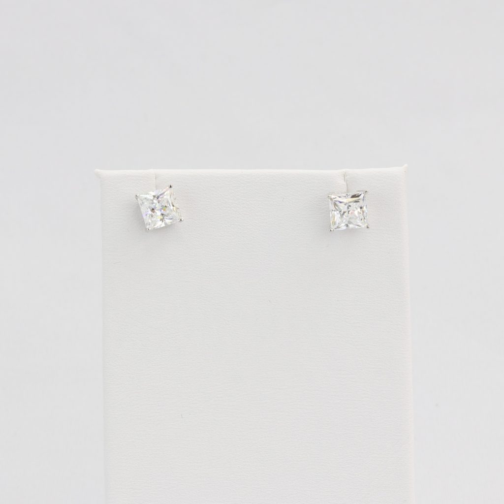 Bobby Schandra simulated diamond (Cubic Zirconia Diamond-quality Grade 5 ) stud earring (8mm) Ivy and Pearl Boutique
