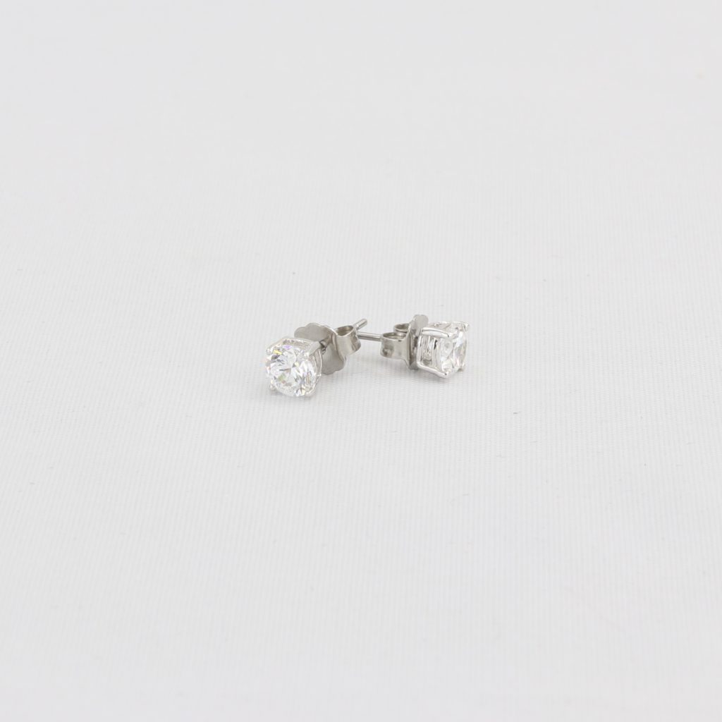 Bobby Schandra simulated diamond (Cubic Zirconia Diamond-quality Grade 5 ) stud earring (5mm) Ivy and Pearl Boutique