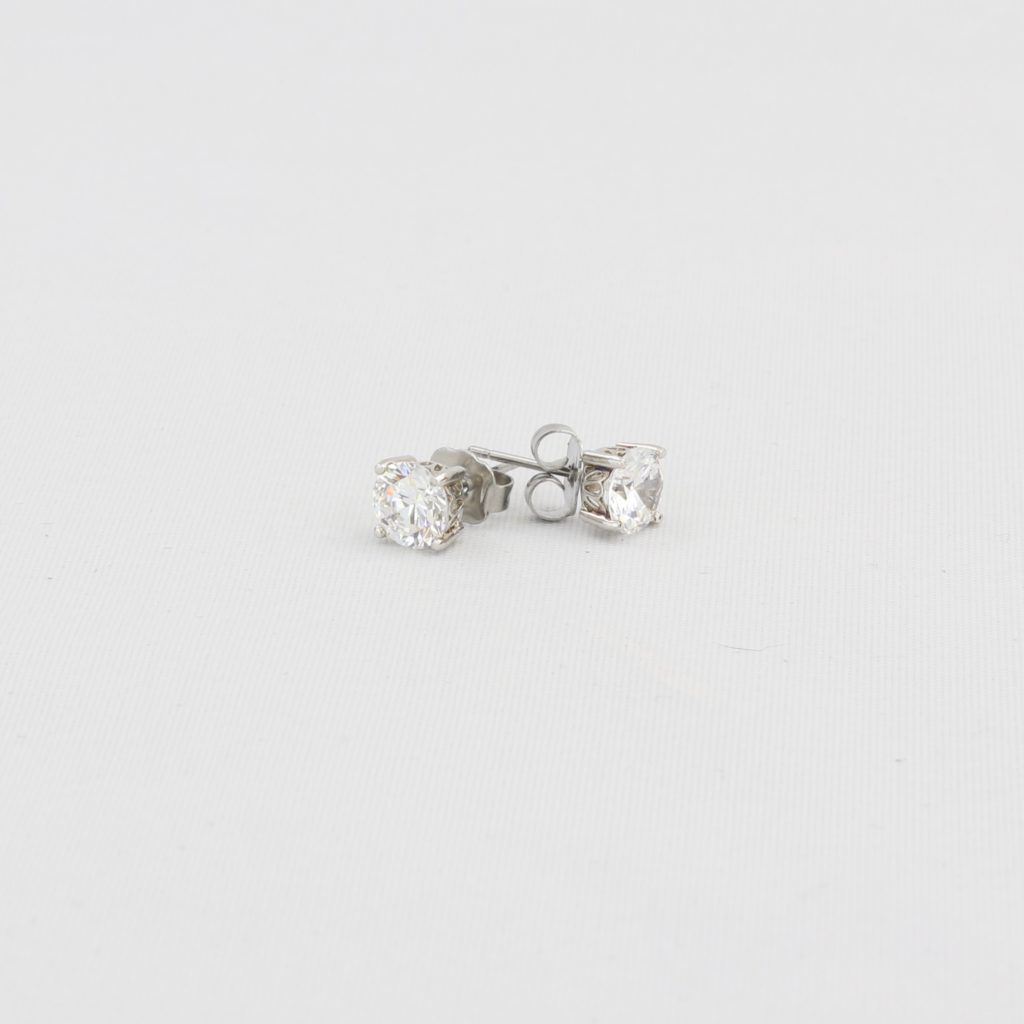 Bobby Schandra simulated diamond (Cubic Zirconia Diamond-quality Grade 5 ) stud earring (6mm) Ivy and Pearl Boutique
