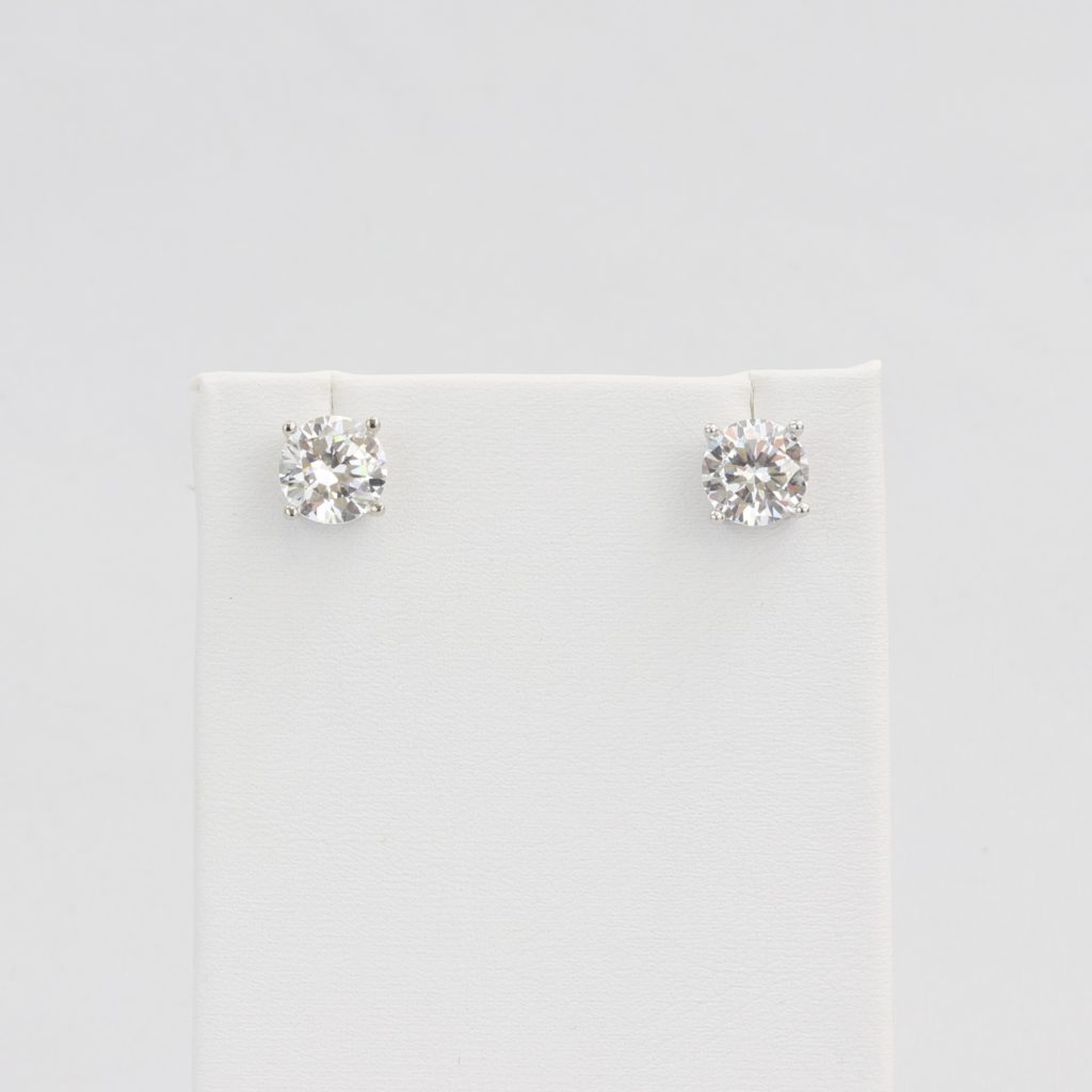 Bobby Schandra simulated diamond (Cubic Zirconia Diamond-quality Grade 5 ) stud earring (9mm) Ivy and Pearl Boutique