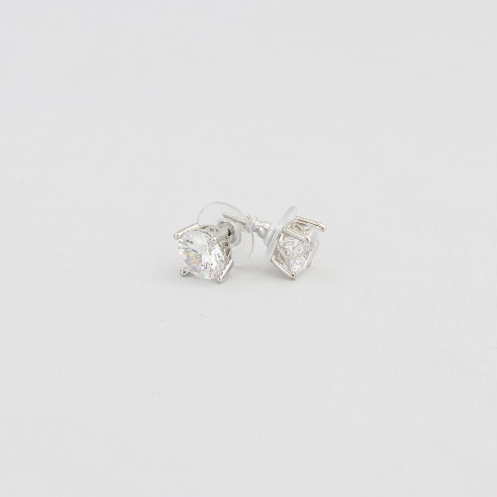 Bobby Schandra simulated diamond (Cubic Zirconia Diamond-quality Grade 5 ) stud earring (9mm) Ivy and Pearl Boutique