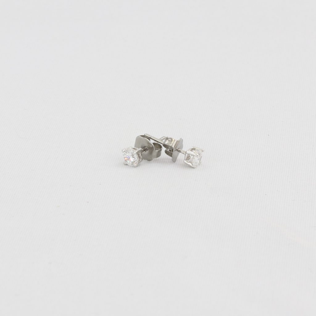 Bobby Schandra simulated diamond (Cubic Zirconia Diamond-quality Grade 5 ) stud earring (4mm) Ivy and Pearl Boutique
