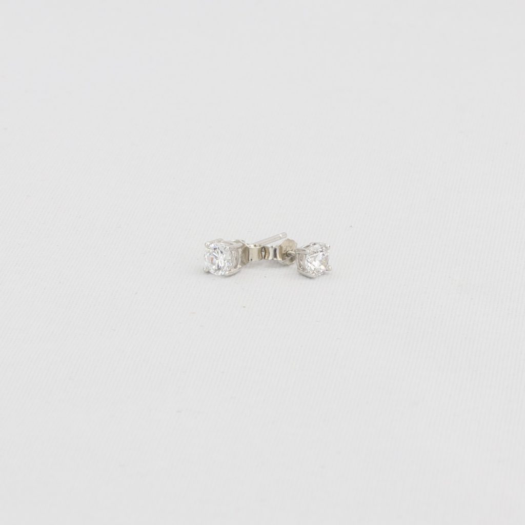 Bobby Schandra simulated diamond (Cubic Zirconia Diamond-quality Grade 5 ) stud earring (4mm) Ivy and Pearl Boutique