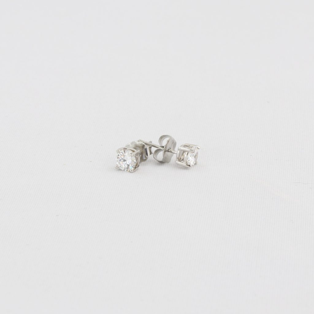 Bobby Schandra simulated diamond (Cubic Zirconia Diamond-quality Grade 5 ) stud earring (5mm) Ivy and Pearl Boutique