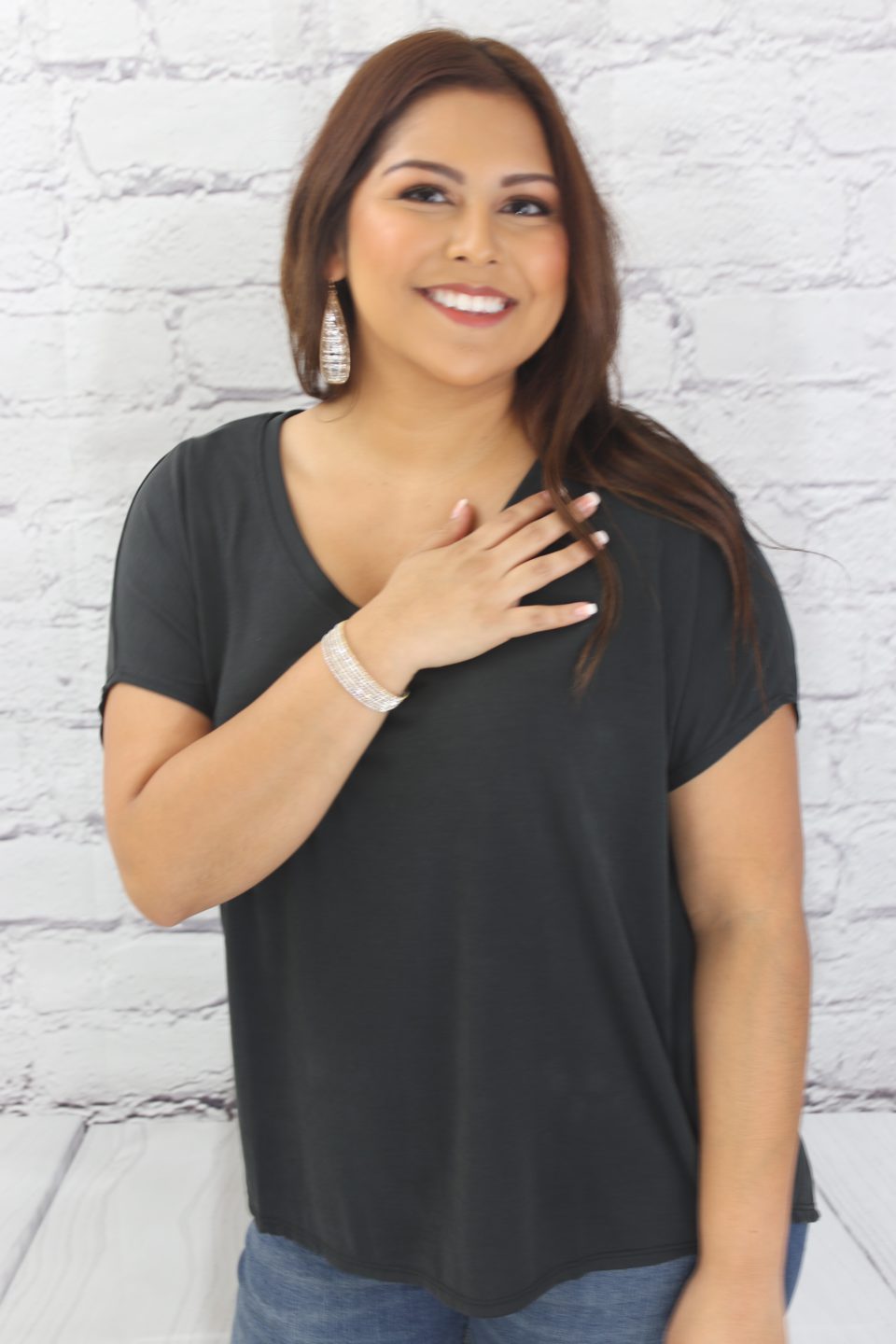 Dolman sleeve cupro knit top Ivy and Pearl Boutique