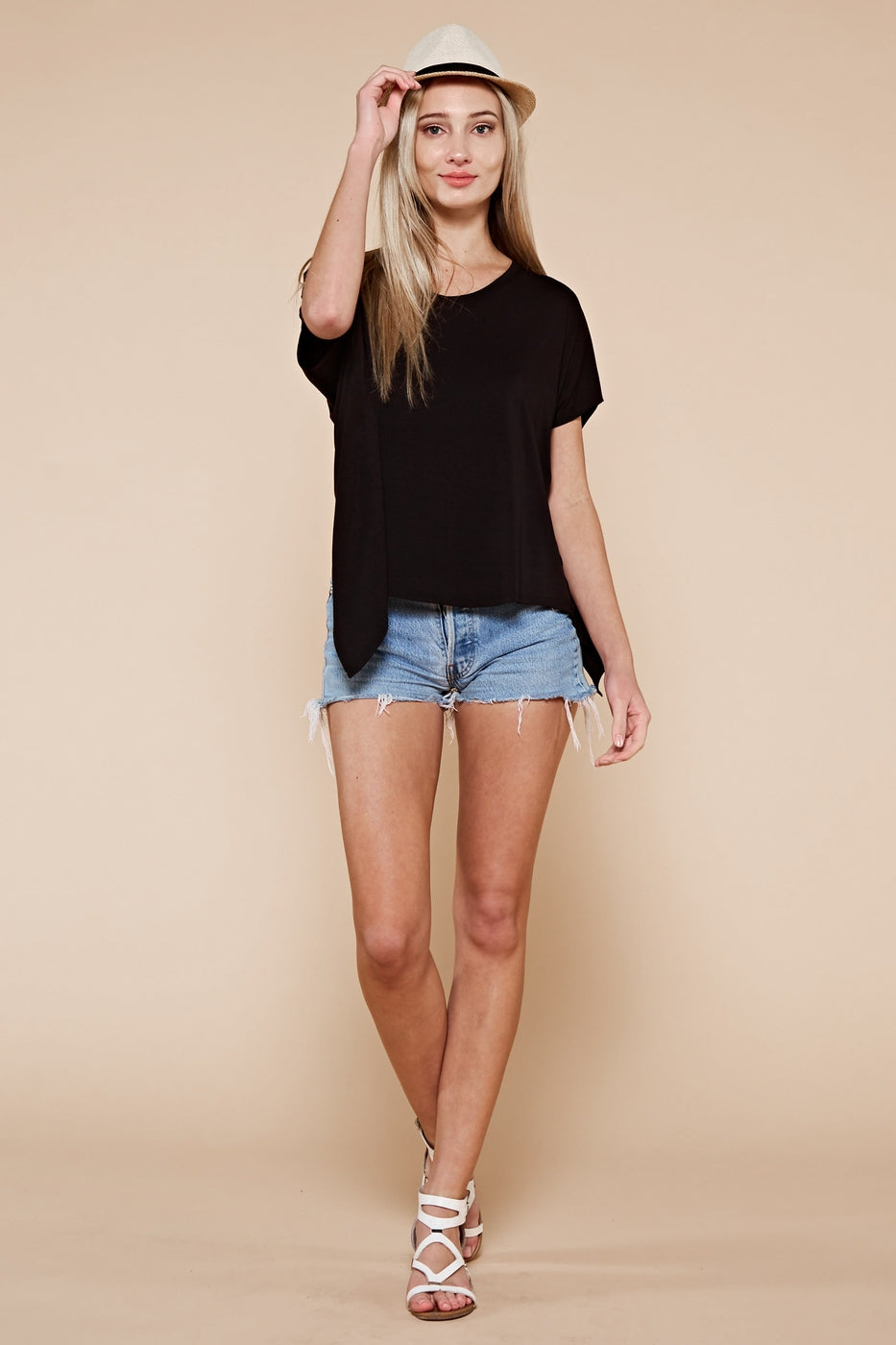 Dolman sleeve cupro knit top Ivy and Pearl Boutique