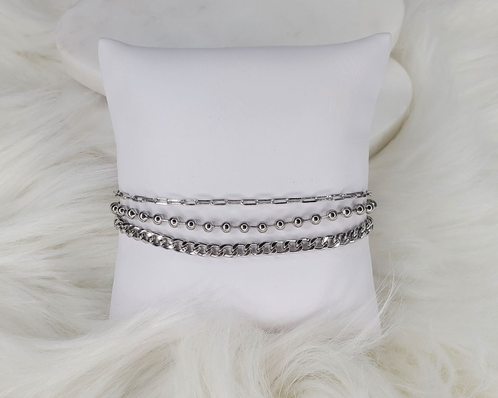 Dorothy chain link and ball layered adjustable bracelet  Ivy and Pearl Boutique
