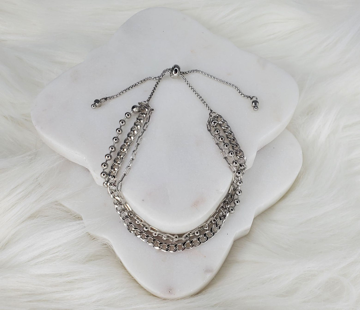 Dorothy chain link and ball layered adjustable bracelet  Ivy and Pearl Boutique