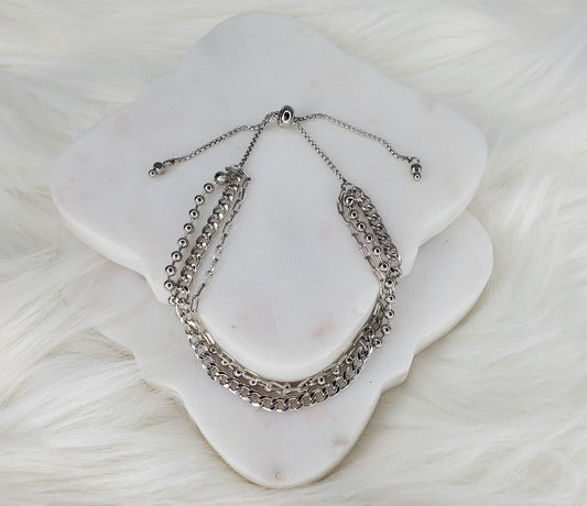 Dorothy chain link and ball layered adjustable bracelet  Ivy and Pearl Boutique