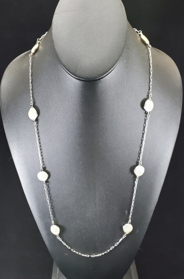 Dorothy Pearl Beaded Silver Necklace Ivy and Pearl Boutique
