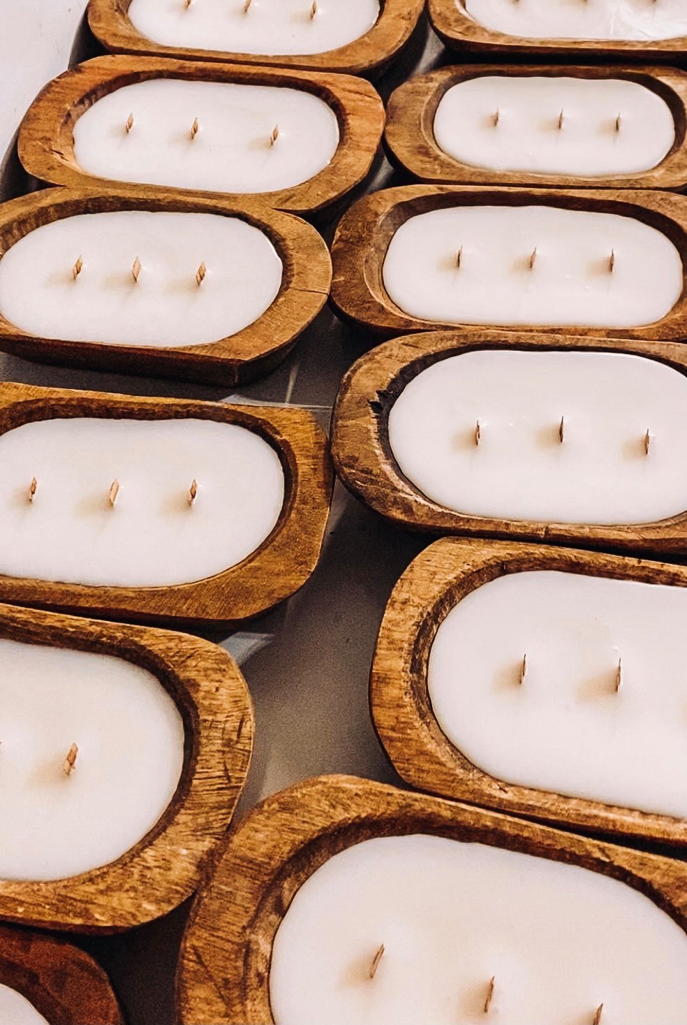 Dough Bowl Candles in Beautiful Reusable Wooden Bowls Ivy and Pearl Boutique