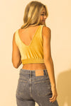 DZ Knit V-Neck Polyester/Spandex Crop Tank Top  Ivy and Pearl Boutique