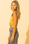 DZ Knit V-Neck Polyester/Spandex Crop Tank Top  Ivy and Pearl Boutique