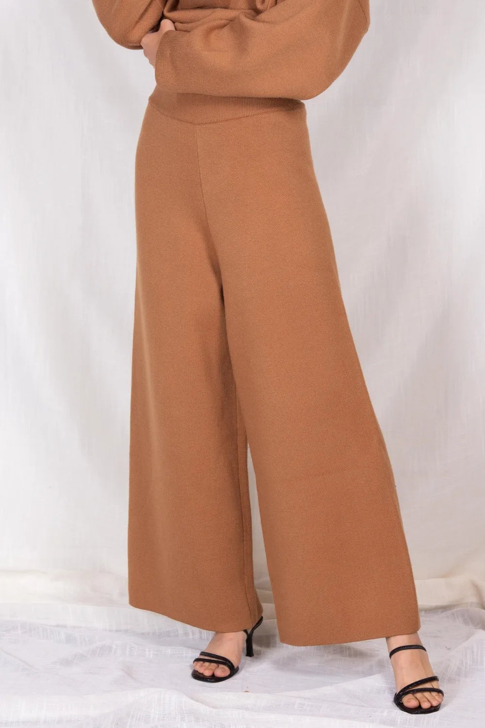 Elegant ankle length knit wide leg pants Ivy and Pearl Boutique