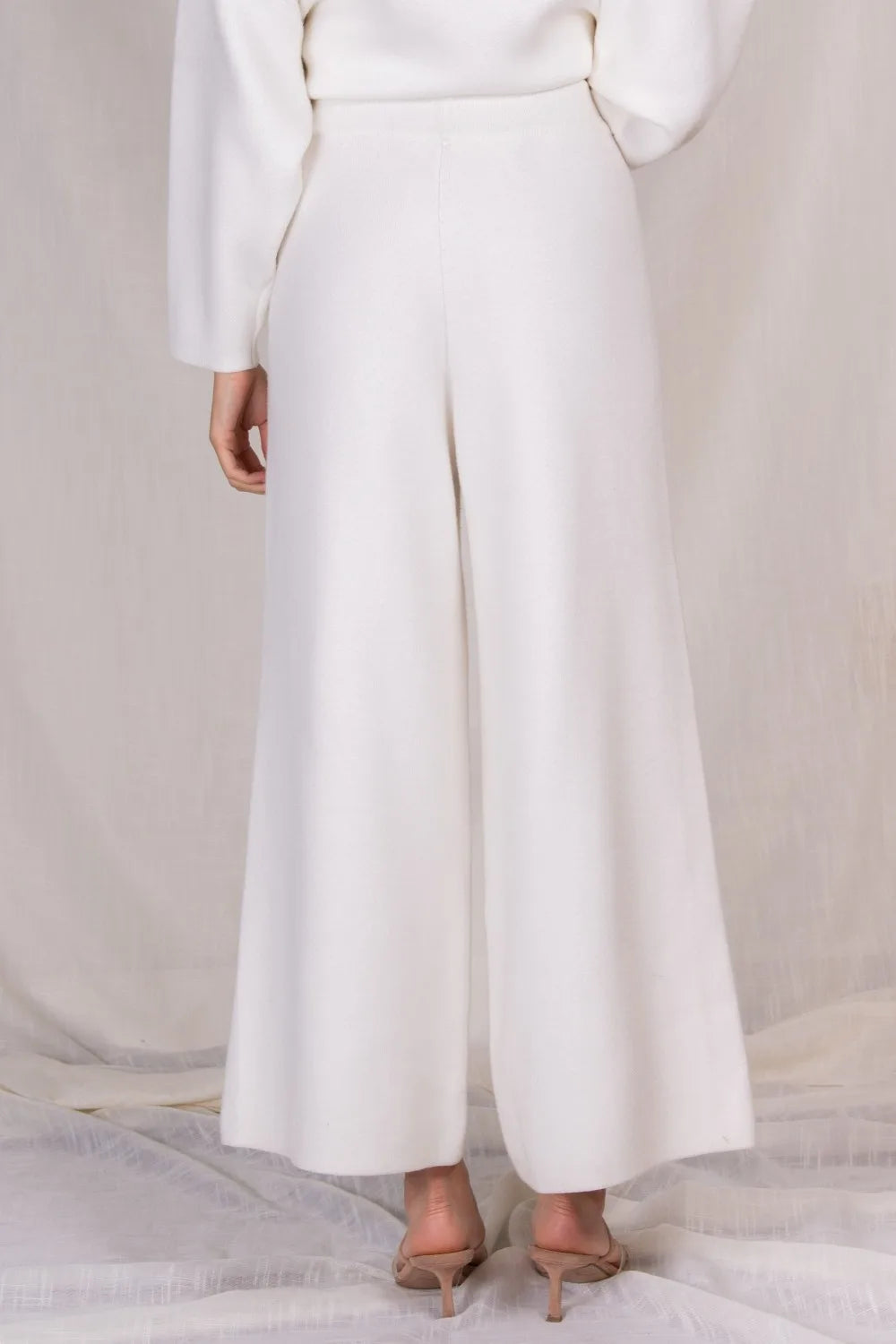 Elegant ankle length knit wide leg pants Ivy and Pearl Boutique
