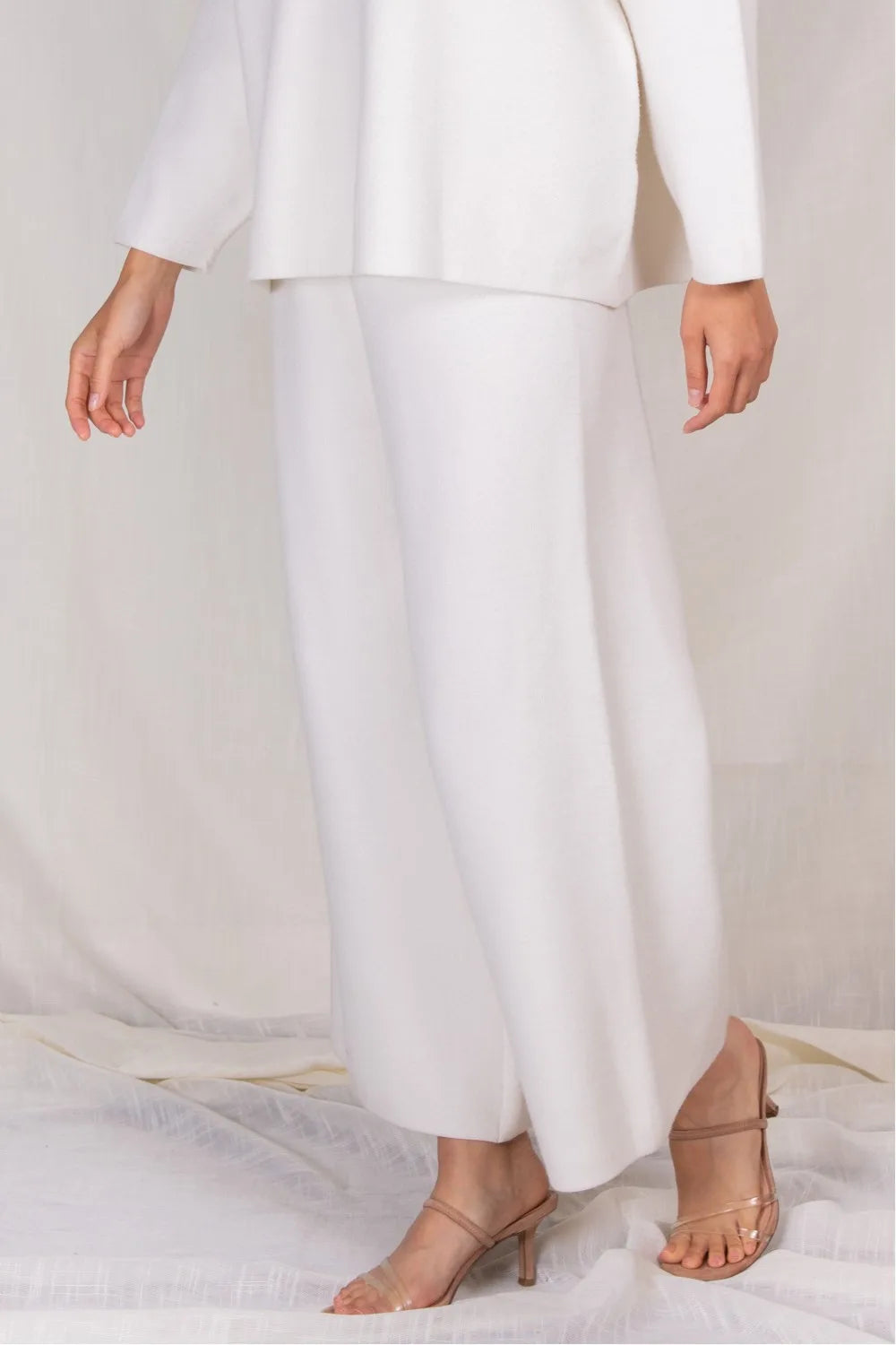 Elegant ankle length knit wide leg pants Ivy and Pearl Boutique