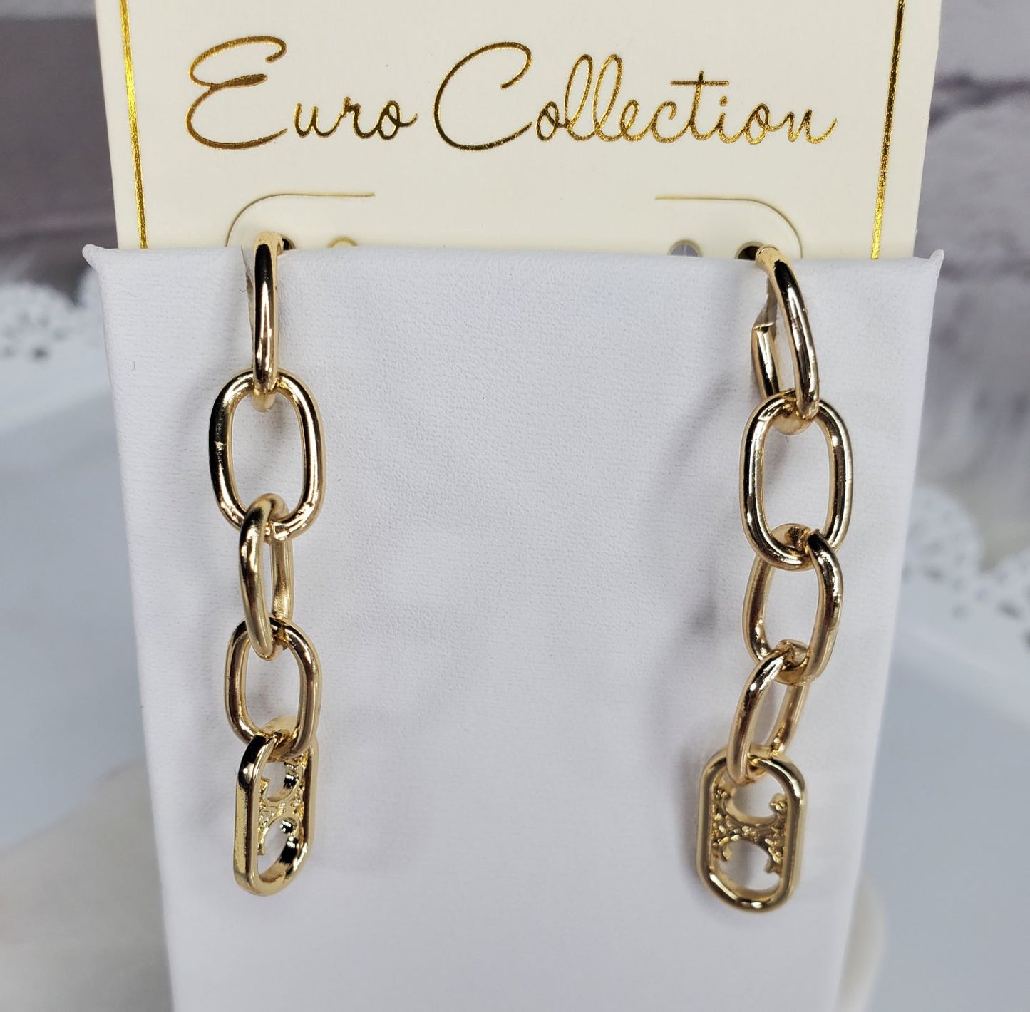 Euro Collection 4-link chain and charm earrings  Ivy and Pearl Boutique