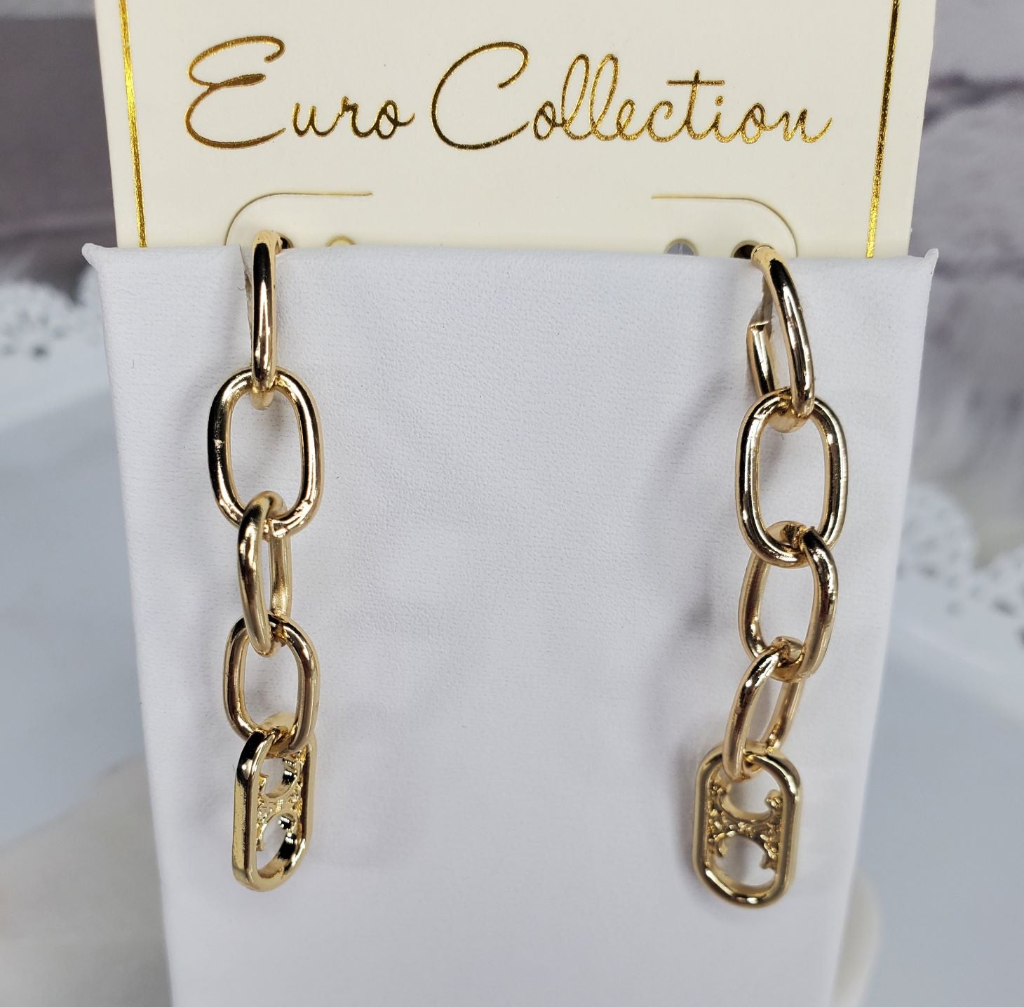 Euro Collection 4-link chain and charm earrings  Ivy and Pearl Boutique