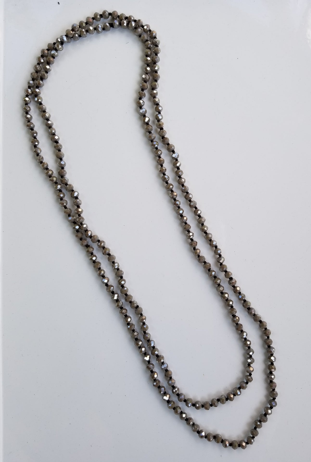Faceted 6mm beaded 60-inch necklace  Ivy and Pearl Boutique   