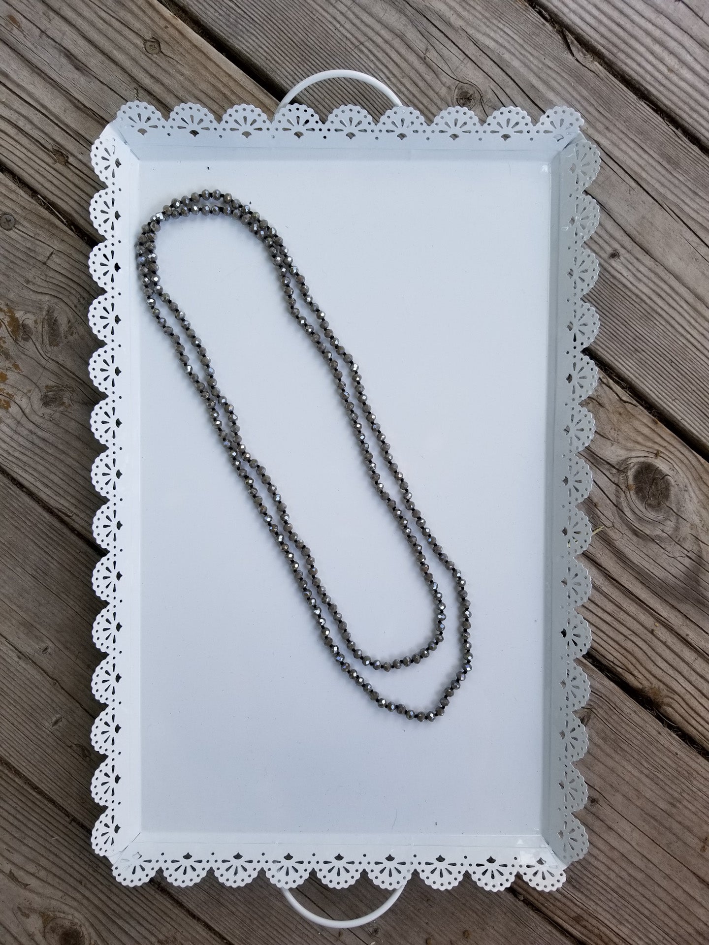 Faceted 6mm beaded 60-inch necklace Ivy and Pearl Boutique