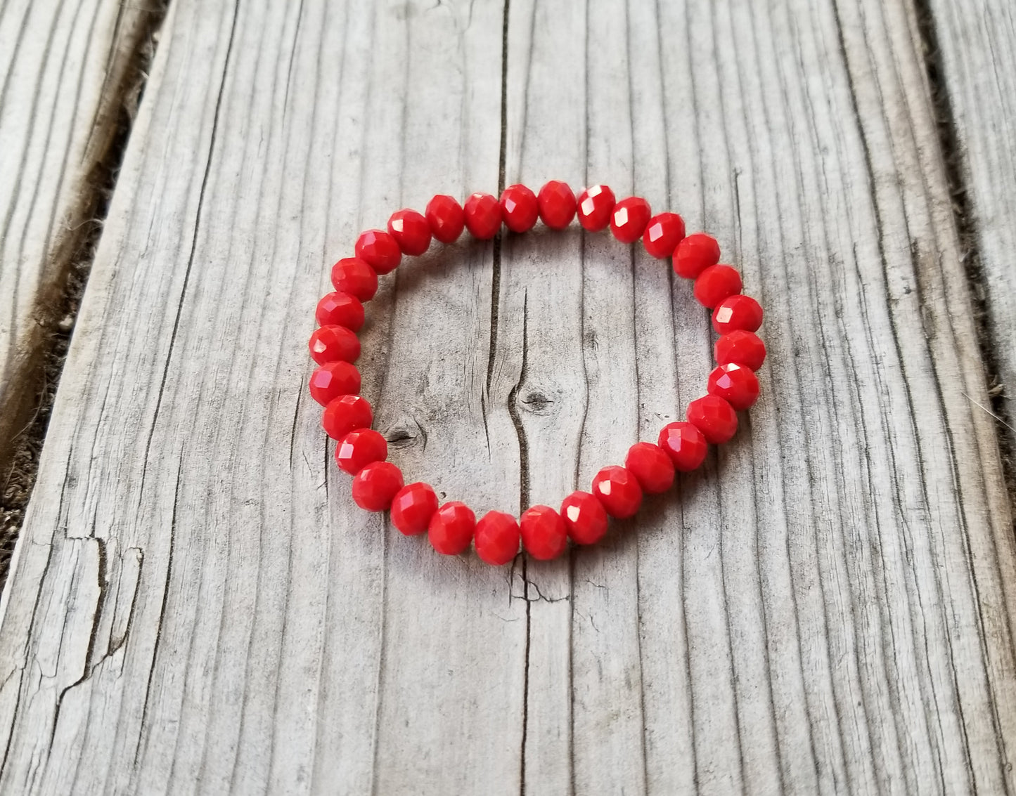 Faceted 7mm crystal beaded bracelet Ivy and Pearl Boutique