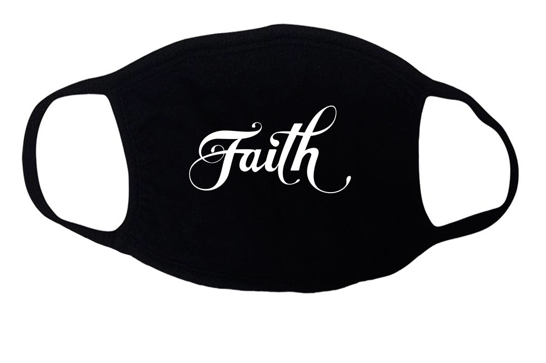 Faith face mask with bold letters - designer faith-based face mask Ivy and Pearl Boutique
