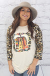 Fall leopard sleeve T-shirt  Ivy and Pearl Boutique