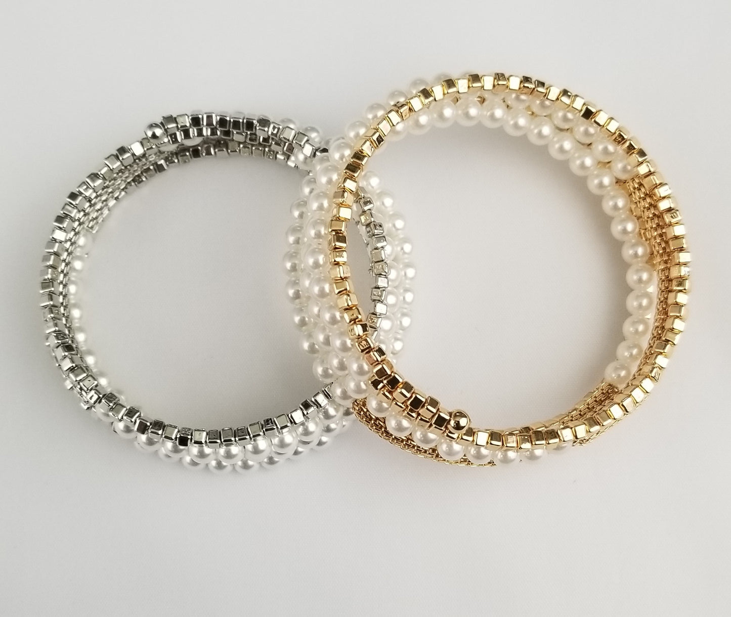 Faux pearl and beaded and box chain bracelet Ivy and Pearl Boutique